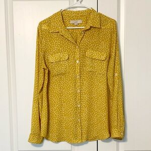 LOFT Floral Print Button Down Shirt